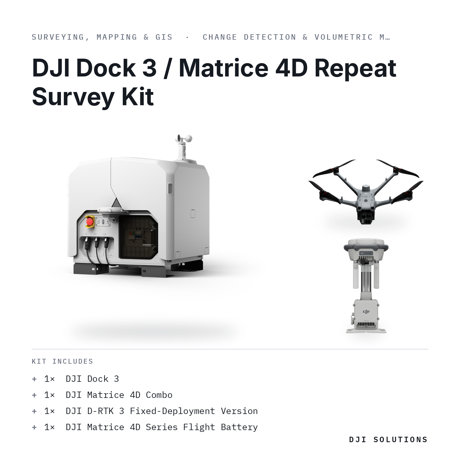 DJI Dock 3 / Matrice 4D Repeat Survey Kit — kit contents graphic